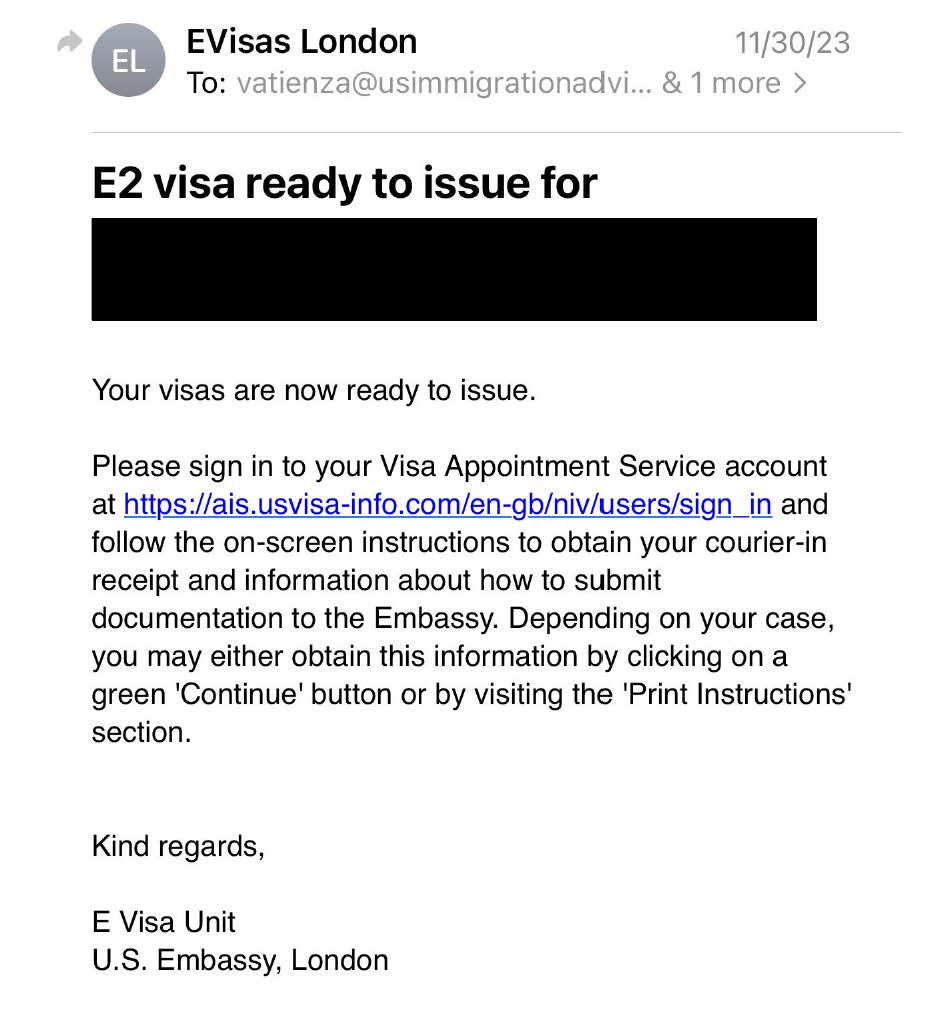 E-2 treaty investor visa for a UK citizen and E-2 derivative visas for his wife and son